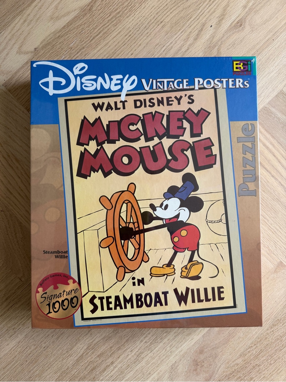 Disney Puzzle Box Panel with Brown and White Barcode Detail